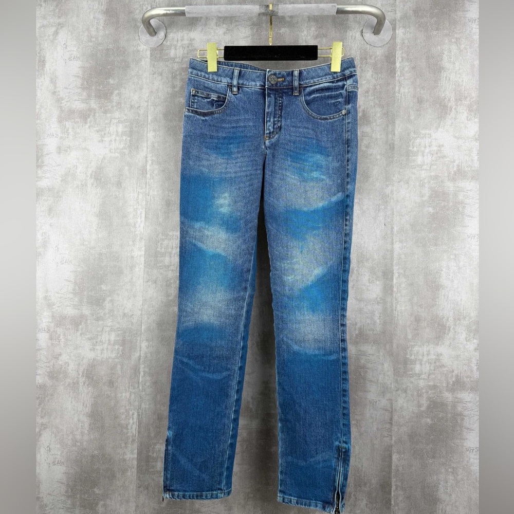 🚩steal authentic CHANEL Blue Straight Leg Jeans